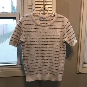 Polagram Anthropologie Women’s Cream Multi-color Stripes Sweater Size Small NEW